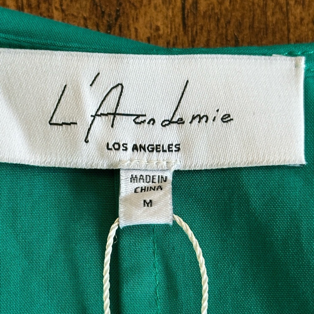 L'Academie Emerald Green Long-Sleeve Mini Wrap Dress - Picture 5 of 6